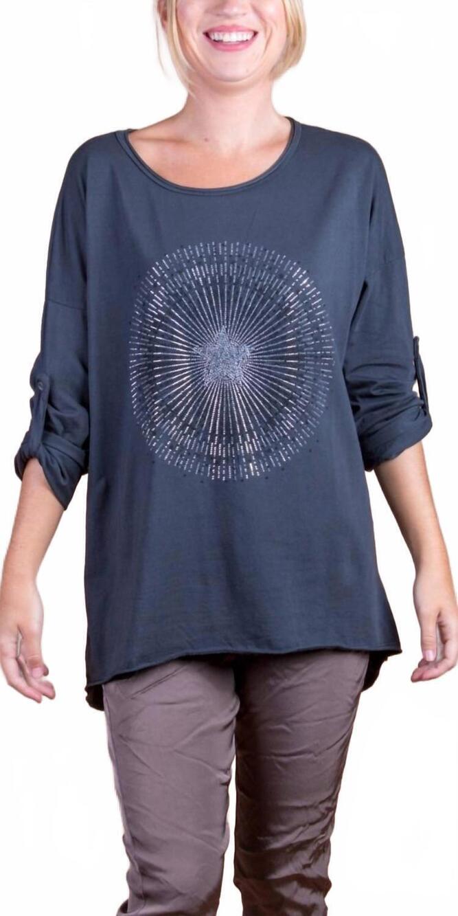 NEW GIGI MODA galassia top in charcoal